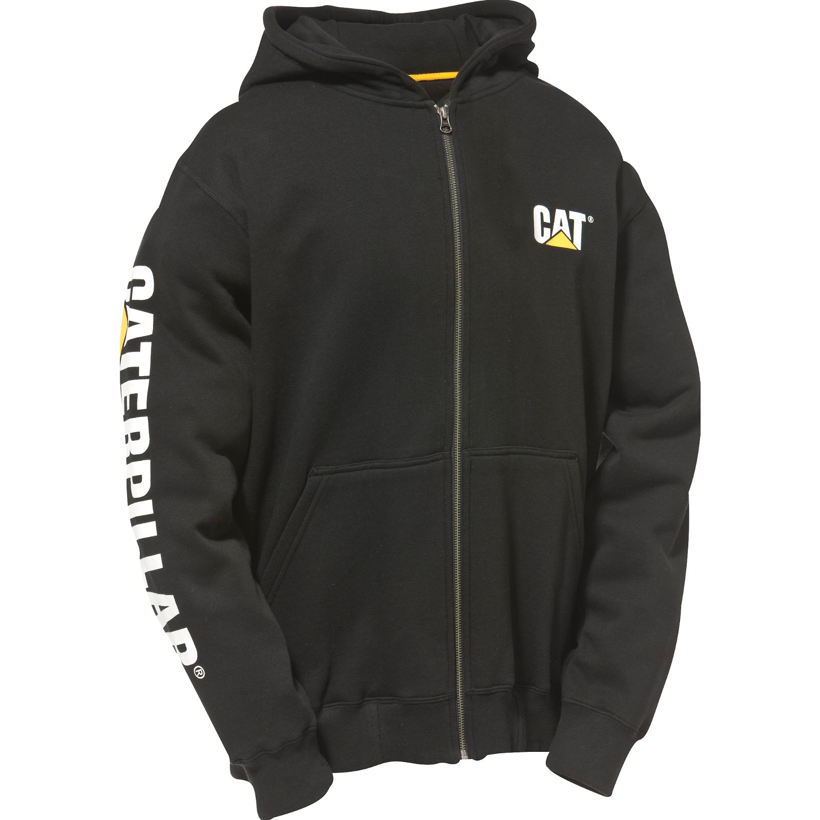 Caterpillar Full Zip Hooded - Mens Sweatshirts - Black - NZ (035TCMUYP)